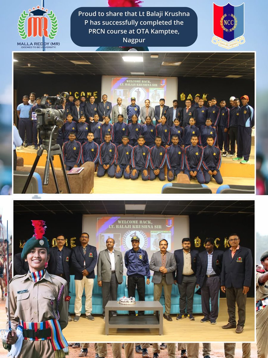 mallareddydu's tweet photo. A proud moment for Malla Reddy (MR) Deemed to be University 🇮🇳

Celebrating dedication, discipline, and outstanding achievement that brings honor to our institution.

#MRDU #UniversityPride #Success #Achievement https://t.co/988Fy5obeg