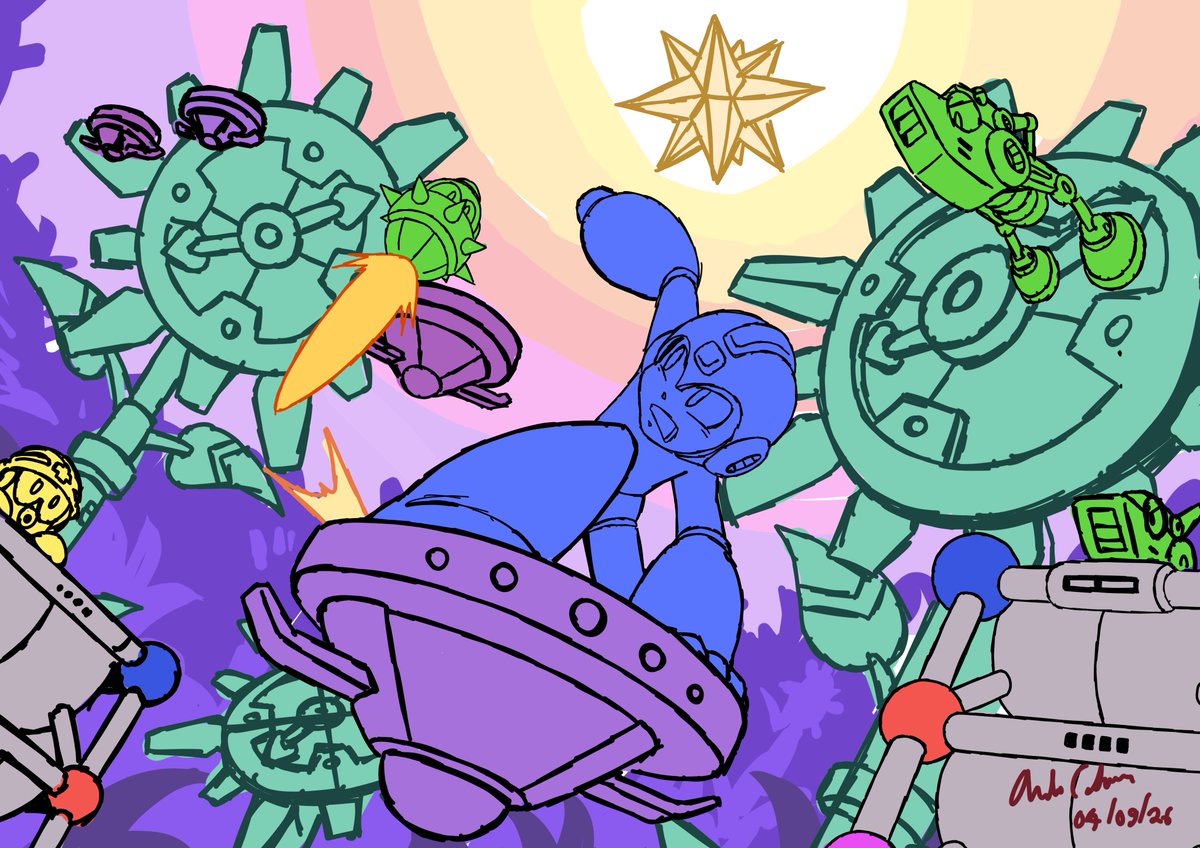 Mega Man 8 - Astro Man stage (sketch)
