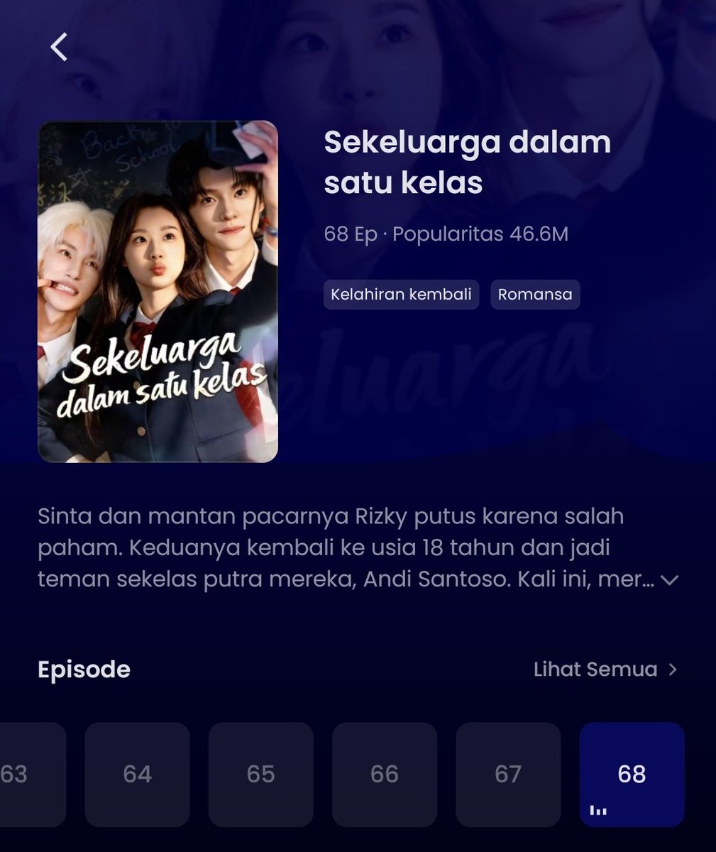 __diaryofme__'s tweet photo. Rekomendasi salah satu drama di Melolo yg seru banget.
Judulnya Sekeluarga dalam satu kelas, yang main wang yilei😍

Cerita ringan dan lucu banget dr keluarga plenger ini😆😆 68 episode gk kerasa😆

Dilihat dr viewsnya udah gausah ragu lg buat nonton.

Buruan ke Melolo sekarang! https://t.co/BtRVU4G7K9
