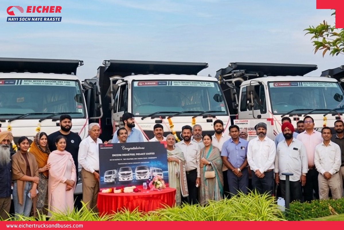 ETBIndia's tweet image. We are proud to partner with Digiana Industries Pvt Ltd, bolstering their fleet with 25 Pro 6035XPT units. Special thanks to Mr. Sukhdev Singh Ghumman, Mr. Sukhraj Singh Ghumman, Mr. Harbhajan Singh, and Mr. DP Mishra for joining the ceremony. 

#EicherHDTrucks #FleetExpansion