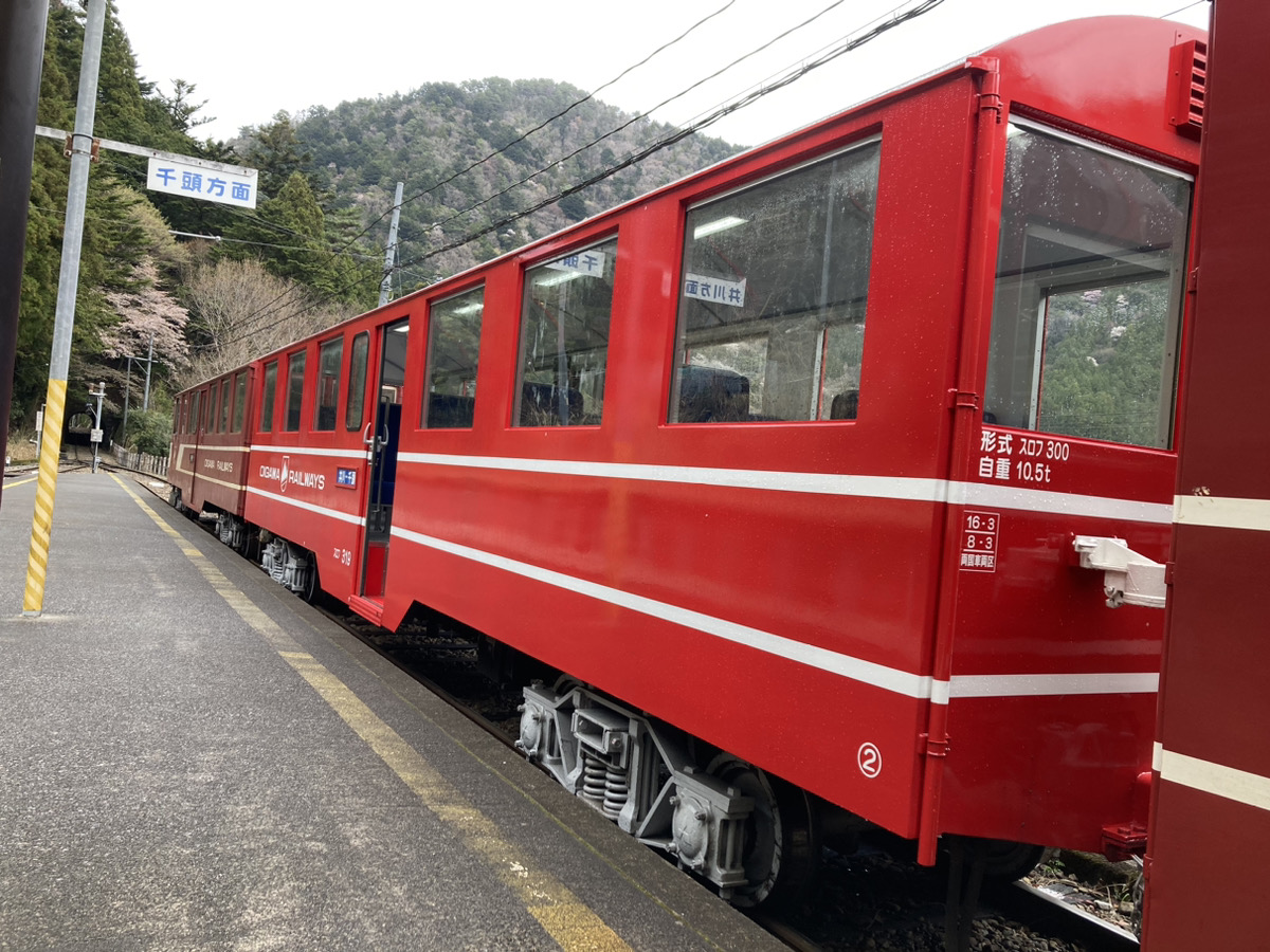 daitetsuSL's tweet photo. 皆さんこんにちは、井川線車掌の田畑です。この度、スロ二201が改修工事を終えて新しい姿、新しい形式に変わり帰ってきました！

井川線の標準客車スロフ300型の末っ子、スロフ319です！
見た目や車内はスロフ318と同じですが車内にはスロ二201の時から使用している物を一部ですが継承しております！

スロフ319は3月3日から営業運転を開始しております！ご乗車の際は、ぜひ他の車両との違いを見つけてみてくださいね!!
#大井川鐵道 #井川線 #南アルプスあぷとライン #スロフ #アプト式 #奥大井湖上駅