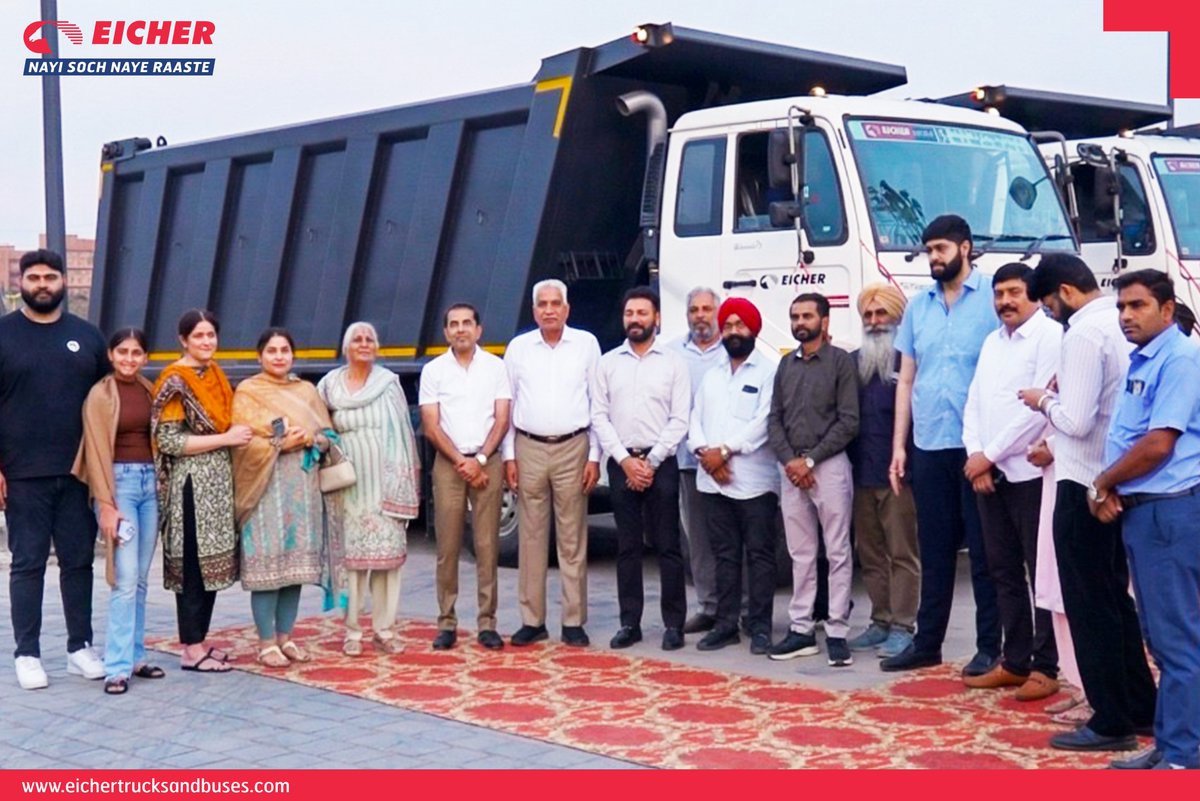 ETBIndia's tweet image. We are proud to partner with Digiana Industries Pvt Ltd, bolstering their fleet with 25 Pro 6035XPT units. Special thanks to Mr. Sukhdev Singh Ghumman, Mr. Sukhraj Singh Ghumman, Mr. Harbhajan Singh, and Mr. DP Mishra for joining the ceremony. 

#EicherHDTrucks #FleetExpansion