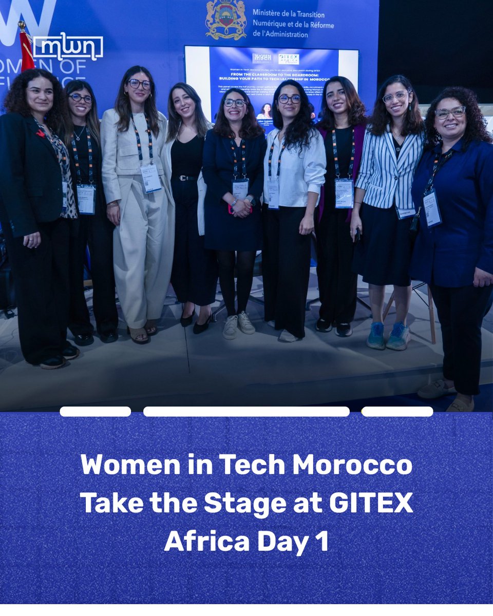 MoroccoWNews's tweet photo. At @GITEXAfrica  2026, Moroccan #women in tech are stepping into the spotlight, driving conversations from education to leadership and reshaping the industry from within.

The “Women in Tech Morocco” panel on Day 1 brought together founders and industry leaders to share real-world insights on careers, hiring, and breaking barriers—shifting the narrative from inclusion to impact.

As Africa’s largest tech gathering unfolds in Marrakech, these voices are not just participating—they are helping define the future of Morocco’s digital ecosystem.

Read more: https://t.co/YjivTjhFMt

#GITEXAfrica2026 #WomenInTech #Morocco #TechLeadership