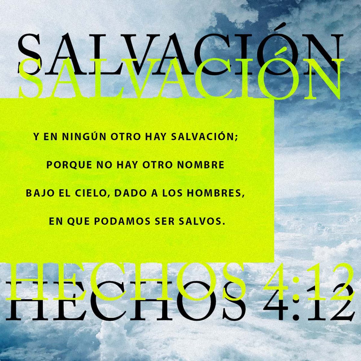 “Y en ningún otro hay salvación, porque no hay otro nombre bajo el cielo, dado a los hombres, en que podamos ser salvos.”
Hechos 4:12 RVR95
bible.com/bible/150/act.…