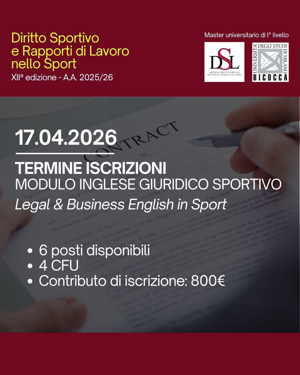 Master Diritto Sport tweet media