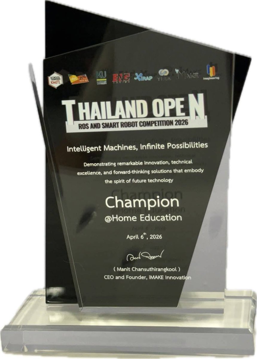 KuSongkhla's tweet photo. 📌📢 นิสิตคณะวิศวฯ มก.คว้าแชมป์ประเทศไทย Thailand Open ROS and Smart Robot Competition 2026 👇👇
https://t.co/PWzcLPivTX
#Cleanest #คณะวิศวกรรมศาสตร์ #มก #แชมป์ประเทศไทย
#ThailandOpenROSandSmartRobotCompetition2026 #มหาวิทยาลัยเกษตรศาสตร์ 
#วิทยุมก #kuradionetwork https://t.co/RaOq6fku03