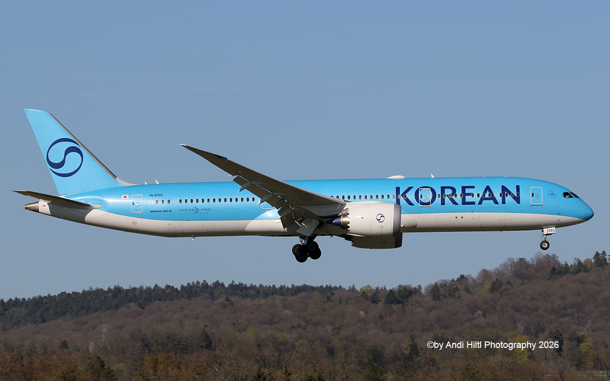 DC10lover's tweet image. Korean Air Boeing B787-9 Dreamliner HL8081 / ZRH 07. April 2026
@KoreanAir_KE @KoreanAir @BoeingAirplanes @B787fans @zrh_airport  #avgeeks #aviation #aviationlovers #aviationphotography #KoreanAir #spotting #aircraft #B787 #Dreamliner #aviationdaily #aviationnews #jetphotos
