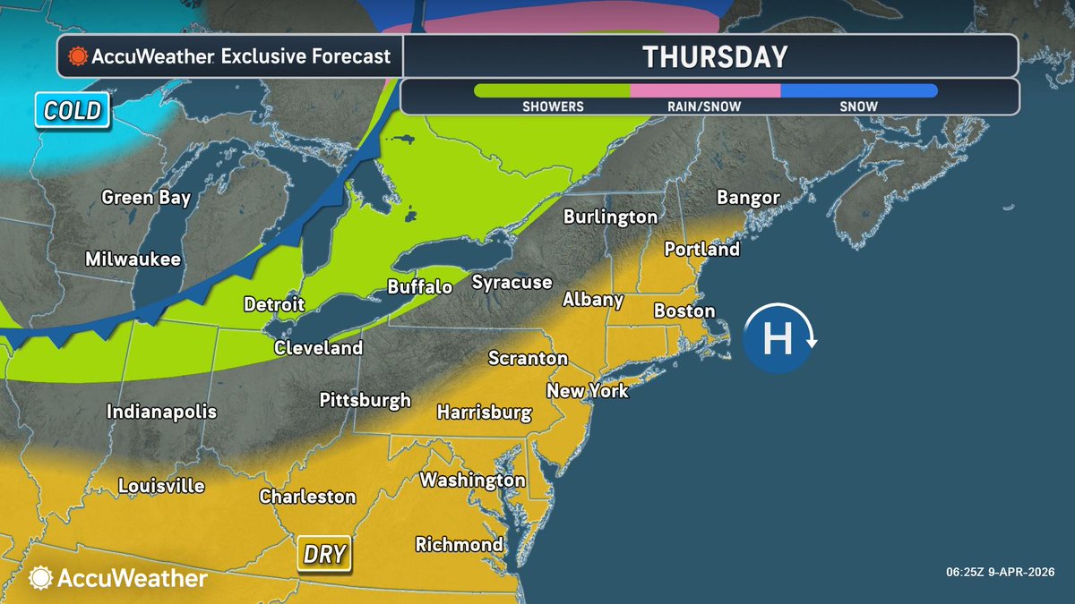 Weather @accuweather THURSDAY •Today: Mostly sunny and warmer. High 75 ...