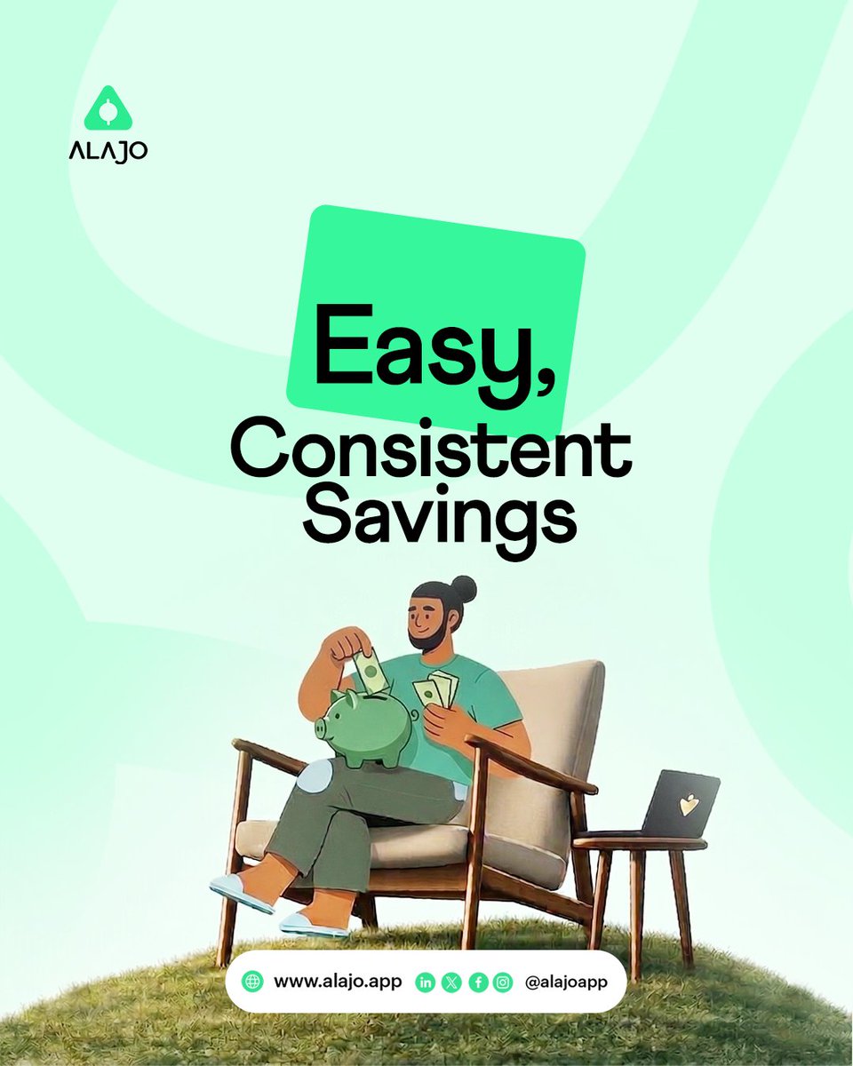 Saving made simple. 

With Alajo’s Savings System, you can track and manage your daily or periodic savings effortlessly through our agents — using just USSD or SMS.
Small steps. Big progress. Every time.

#Alajo #PeoplesPiggyBank #SavingsMadeSimple #SmartSaving