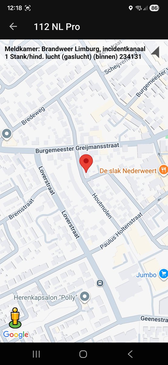 Gaslucht binnen met inzet van hulpdiensten in Nederweert