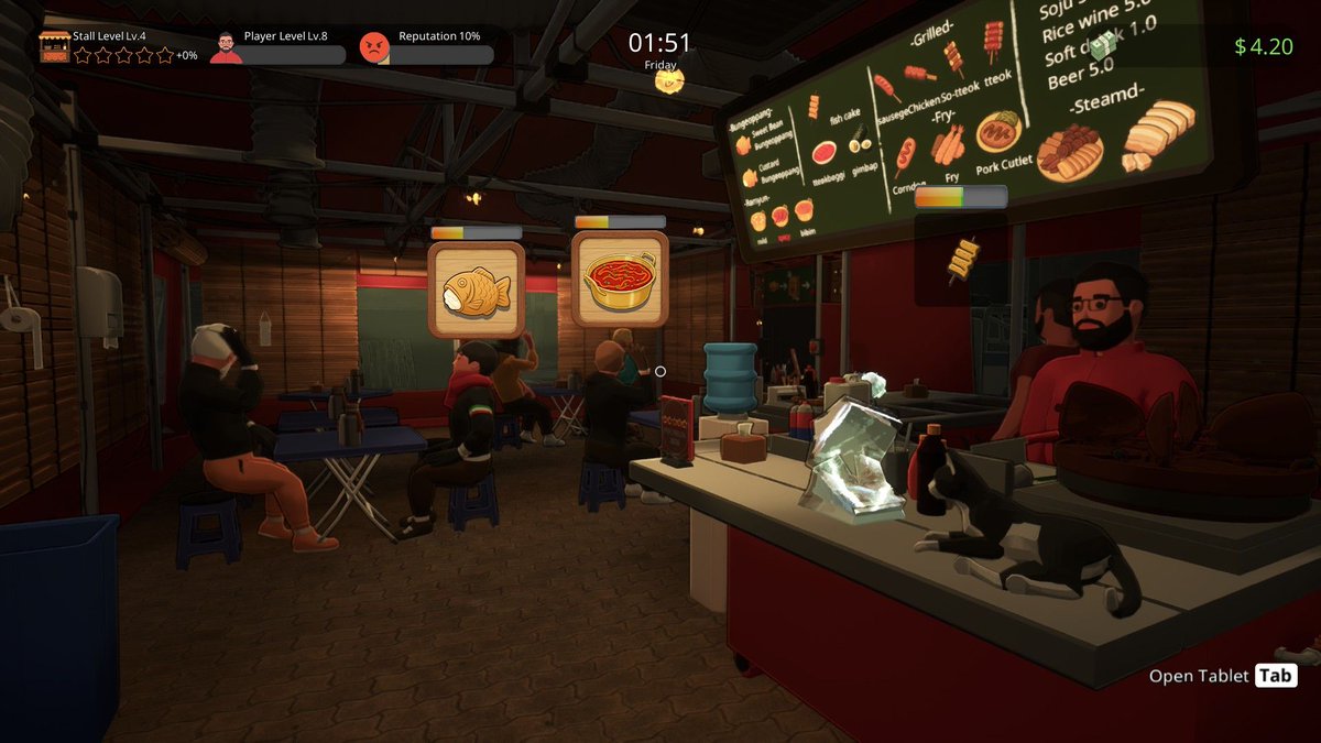 4GamerNews's tweet photo. 韓国屋台経営シム「POJANGMACHA」，Steamでリリース。買い物とホールスタッフを担当し，さまざまな仕事を素早くこなそう
https://t.co/FCpdz69plF

アクションゲームのタイムアタックに似たゲーム性で，忙しいオペレーションを題材として，ドタバタコメディのような楽しさを届けるという https://t.co/cMyp3Y1jZL