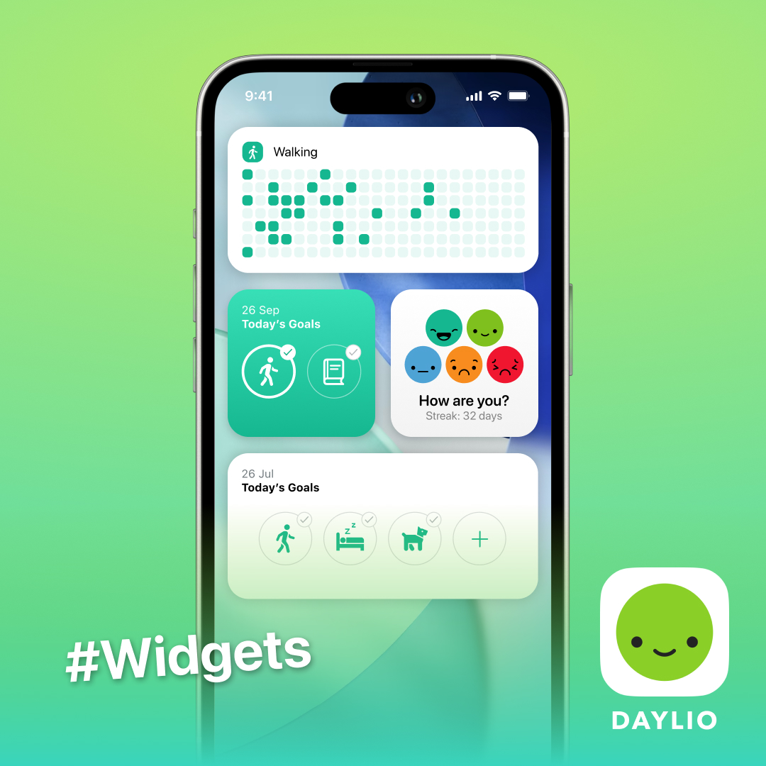 hellodaylio's tweet image. 📲 Keep Daylio one tap away with Widgets. Add a widget to your home screen for faster mood check-ins, streak visibility, and a gentle reminder to pause and reflect. Have you added Daylio to your home screen yet? #Widgets #MoodTracker #DailyCheckIn #SelfCareTools #Daylio #journal