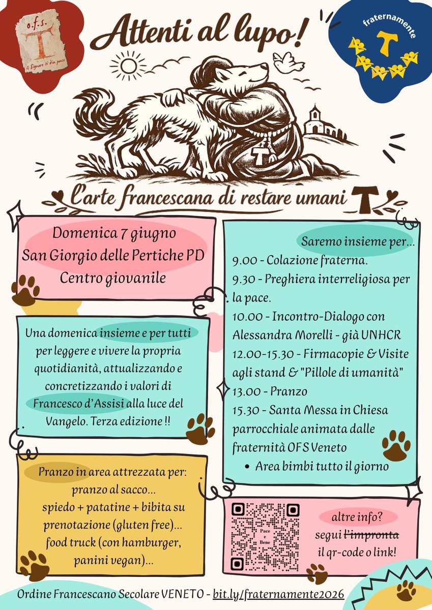 pisap_ofmconv's tweet photo. Fraternamente 2026 - Attenti al lupo! L'arte francescana di rimanere umani + https://t.co/slFwvgO27M https://t.co/QqipwUZlkz