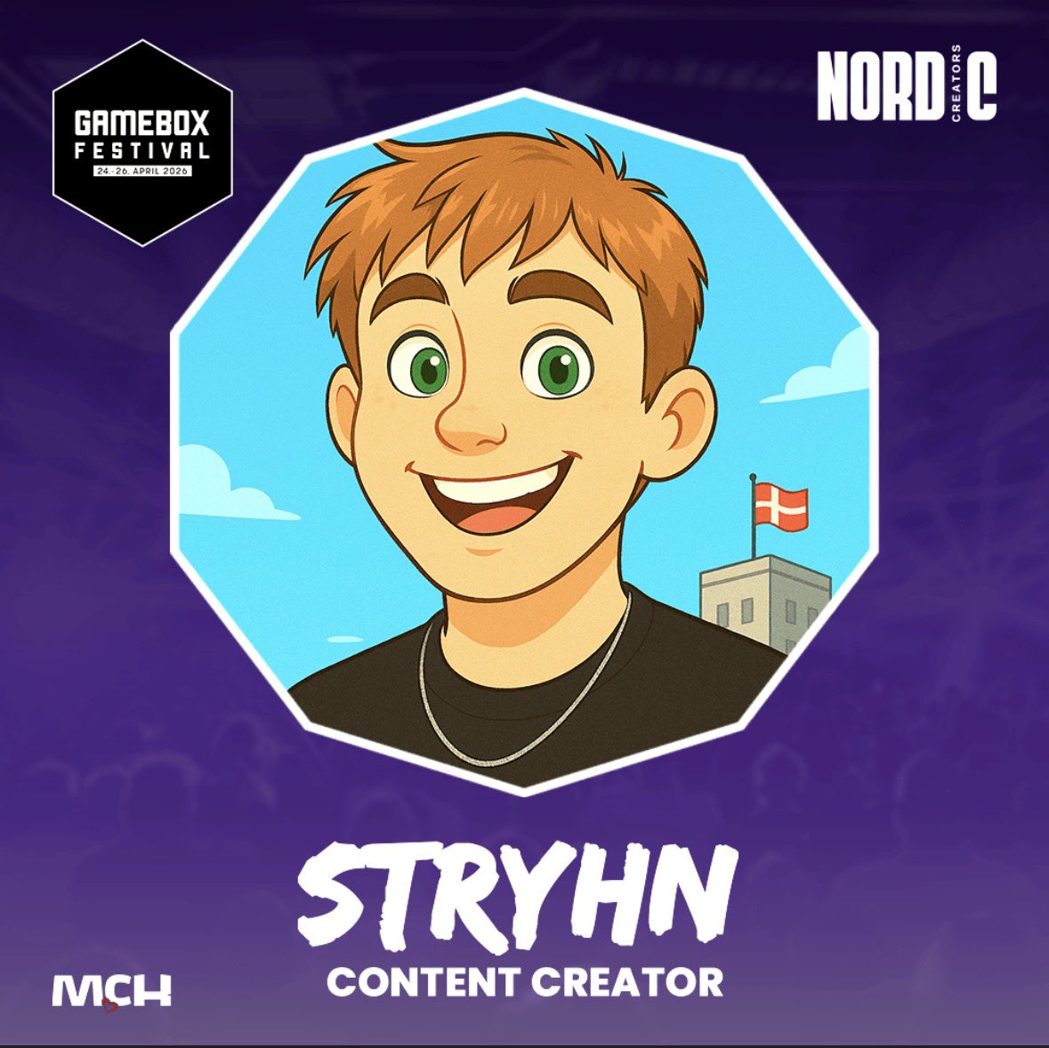 nordiccreators's tweet photo. Vi er mega glade for at kunne afsløre, at Stryhn også er med til årets @GameboxFestival 💜
⥊ Du kan møde @StryhnOfficial ved streamer området, og rundt på festivalen hvor der vil blive streamet direkte fra eventet.

Se hele vores creator lineup her:
⥊ https://t.co/bDZE8EAS7M

#reklame #nordiccreators #creatormatch #eventactivation #brandcollab #somestrategi