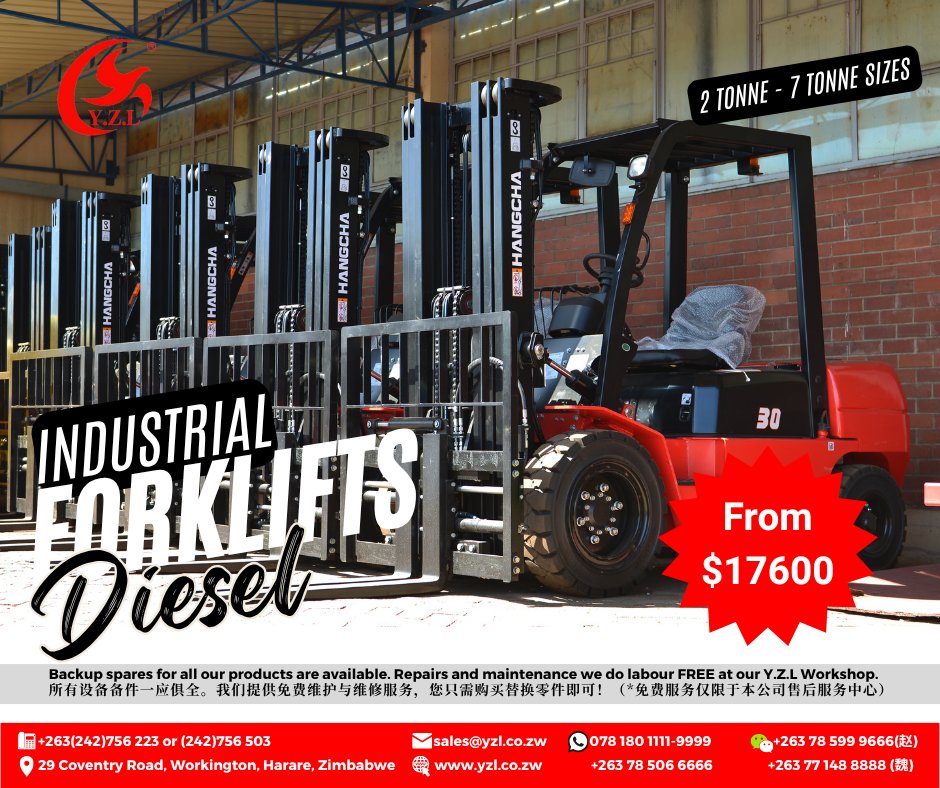 YWholesalers's tweet photo. AFFORDABLE, EFFICIENT AND DURABLE FORKLIFTS AVAILABLE AT Y.Z.L WHOLESALERS
#YZLWholesalers #farming #mining #industrial #electrical #forklifts #hangcha #warehousing #pallettruck #palletstacker #electricforklifts #dieselforklifts #forkliftspares
GET IN TOUCH WITH US TODAY!! https://t.co/9RXZgnCfwr