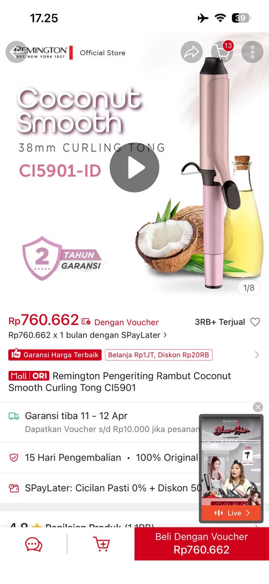 jihoonieCA's tweet image. wts catokan remington coconut smooth curl 38mm minus no kardus ya tp ada pouchnya 500 bisa nego dom depok

#wts #remington