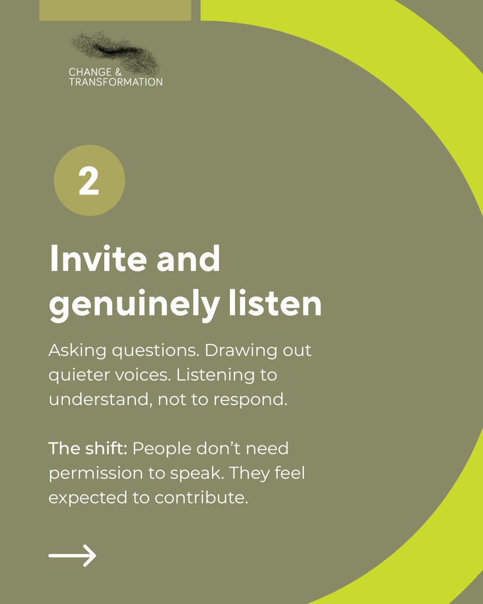 ChangeTransform's tweet photo. The leadership behaviours that drive psychological safety

Most teams don't lack talent. They lack the conditions for talent to show up fully.

Psychological safety is the single factor that separates high-performing teams from everyone else.

#leadership #psychologicalsafety https://t.co/cYorW0vXcp