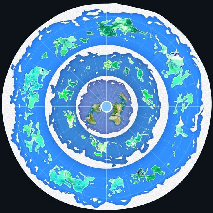 latestincosmos's tweet photo. 🚨: Terra Infinita claims Earth is “infinite", and what we call “the world” is just a small central zone on an Earth far larger than any map you’ve ever seen. https://t.co/5giwUE9osn
