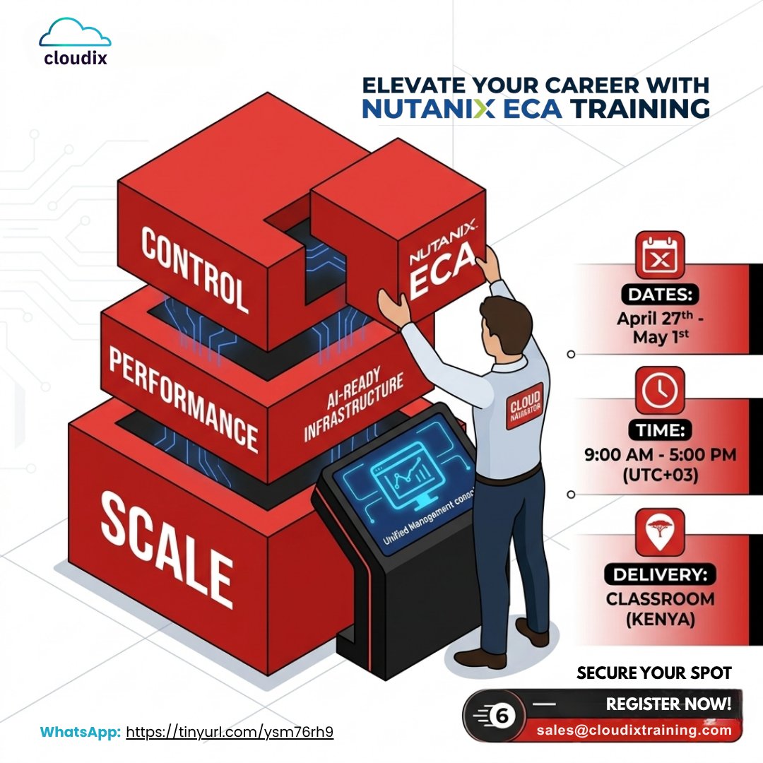 CloudixT's tweet photo. Most engineers focus on tools.
Top engineers focus on control, performance, and scale.

Don’t stay stuck at the beginner level

👉 Register now: https://t.co/L194J1Diuw
📧 sales@cloudixtraining.com

#Cloudix #Nutanix #CloudEngineering #HybridCloud #AIInfrastructure #DevOps #wizzy https://t.co/P1xu8t38h8