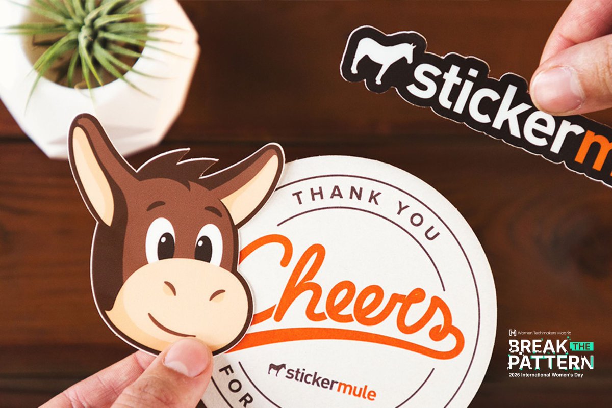 WTMMadrid's tweet photo. Nos hace mucha ilusión contar que Sticker Mule se une como sponsor de nuestro próximo evento💟 

Gracias a su apoyo, podremos tener pegatinas de WTMMadrid que estarán disponibles para nuestras asistentes durante el evento.

#WTMMadrid #BreakThePattern #BuildWithIA #WomenInTech https://t.co/njtq1HLJaK