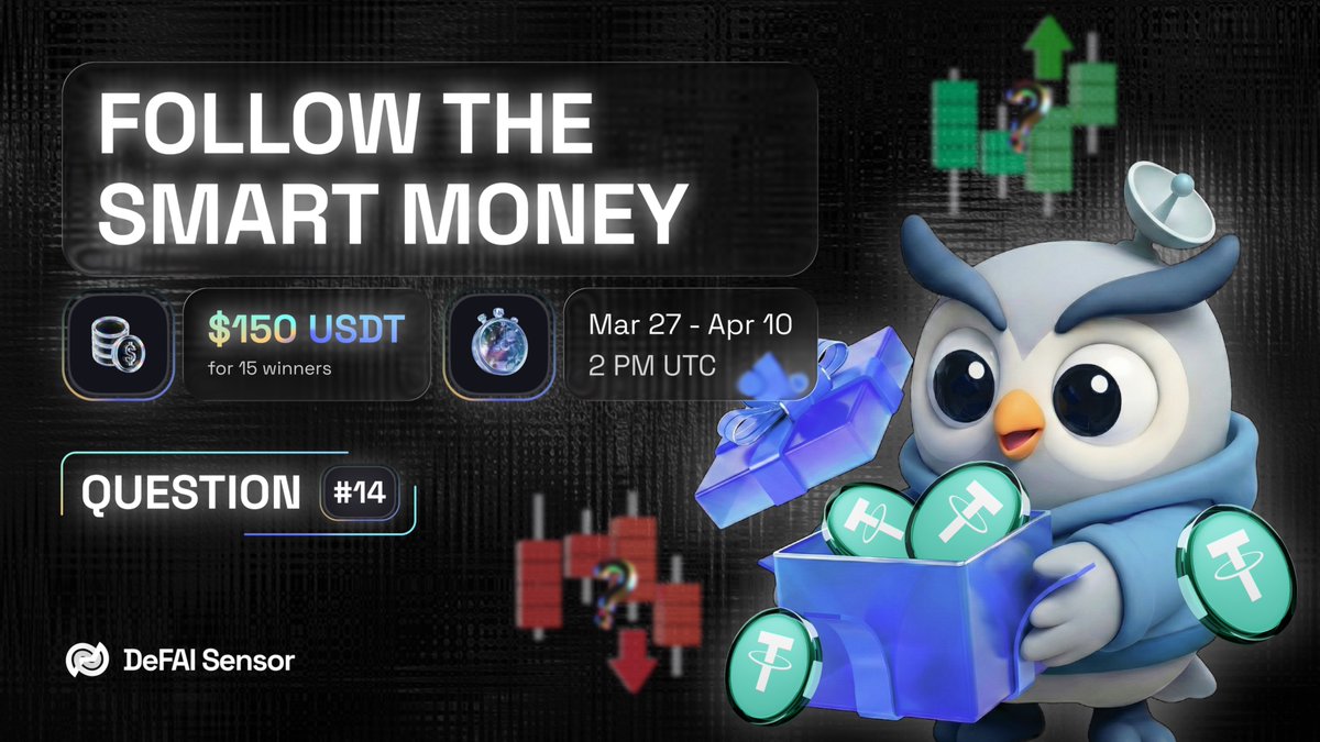 🚨 DAY 14 - THE FINAL CHALLENGE🚨

You've tracked the data. You've seen the whales. Now, it's time for the ultimate test🧠

❓Final Question: Based on DFSS data, find 1 wallet you consider the "Best Smart Money to follow" &amp; briefly explain why

🏆 We are picking TWO winners this