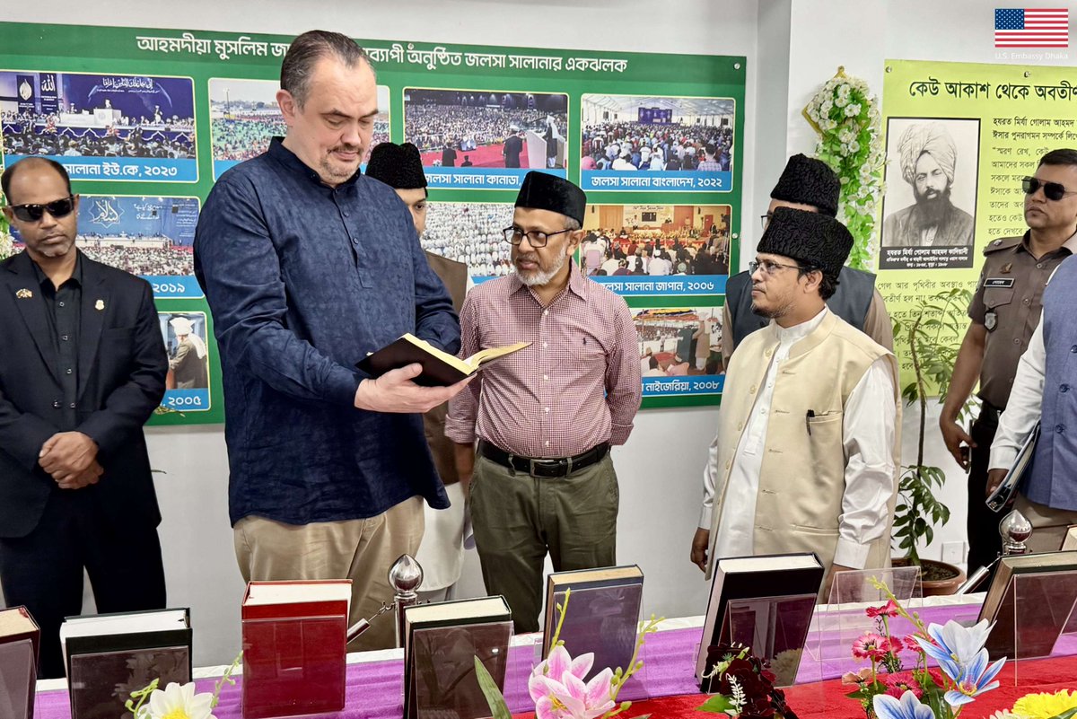 USAmbBangladesh's tweet photo. Honored to have visited Talitha Koumi Church, Ahmadiyya Headquarters, and International Buddhist Monastery this week.  As President Trump stated on Religious Freedom Day, the freedom of religion means the freedom to practice your religion proudly, publicly, and without fear of persecution.
