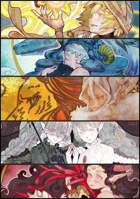 #凍結祭りでフォロワー減ったから自己紹介して逆に増やす

幻想的、ファンタジー、儚げ、エモーショナル、ダークゴシックなどの雰囲気あるイラストを描きます🧚

悲しいのに愛おしい
美しくて儚く脆い
別れの先にある出逢い
苦しみと孤独に残る小さな希望

そんな光や闇を行き来するのが好きです! 