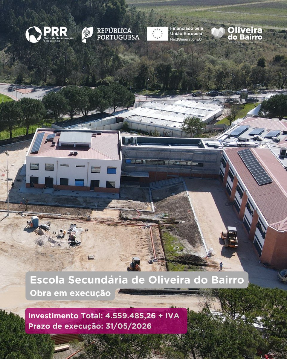 OLB_Municipio's tweet photo. Reabilitação da Escola Secundária de Oliveira do Bairro
➡️ Reabilitação profunda do complexo escolar, de modo a dar cumprimento ao programa funcional definido e à legislação em vigor para um complexo desta natureza. https://t.co/vBHY1V1xwh
