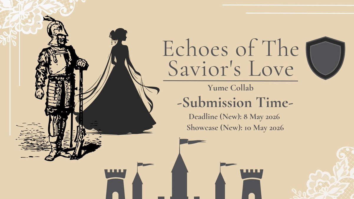 submission post for echo of the savior's Love
Alohaa kawan Delulu~

Untuk submission sudah kami buka yakk disini~
forms.gle/gdRGvnEvgctN25…

Deadline Submit (New) : 8 Mei 2026 (23.59)
Showcase : 10 Mei 2026

untuk List participant &amp; Ketentuan Karya silahkan cek reply, terimakasi~~