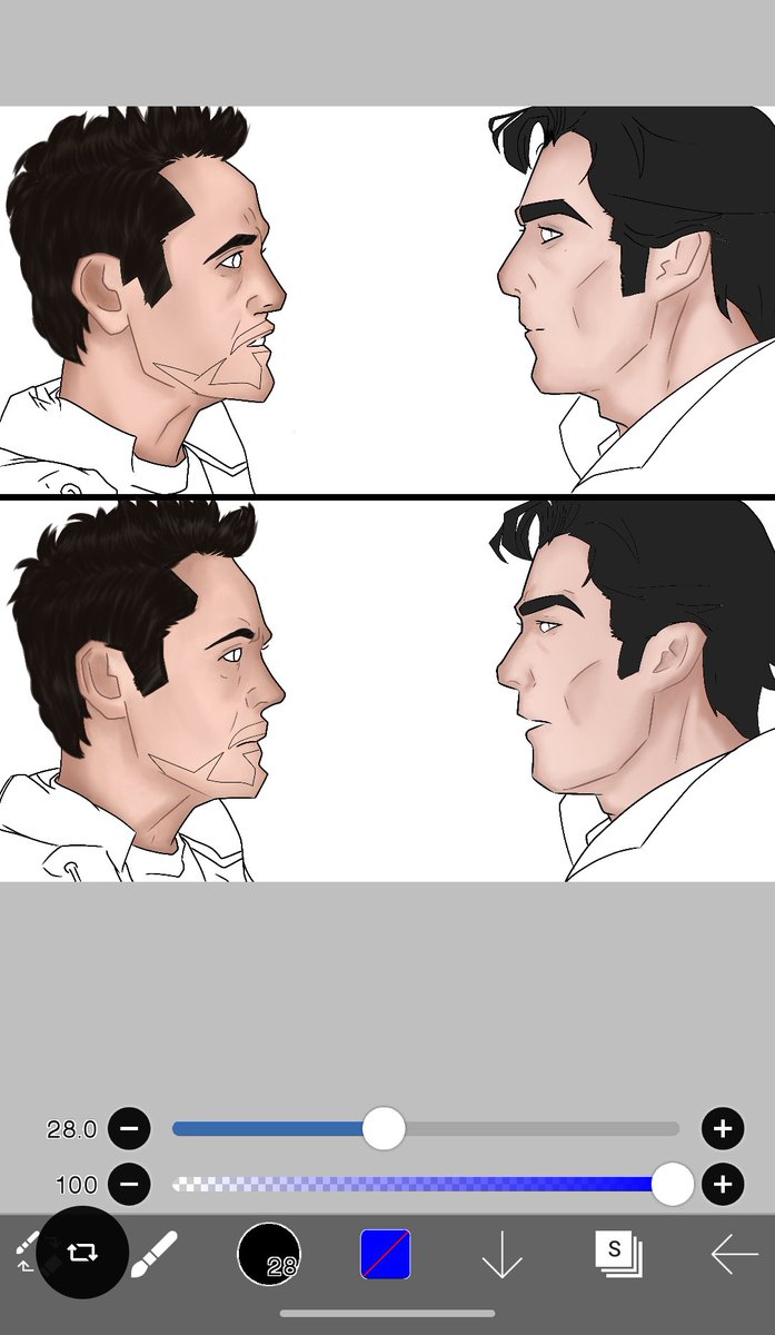 nyx_zyyx's tweet image. Making the infinity war scene and i can't draw Stephen's beard🥲 it's so complicated 😭 #avengersinfinitywar #drstrange #tonystark #marvelart