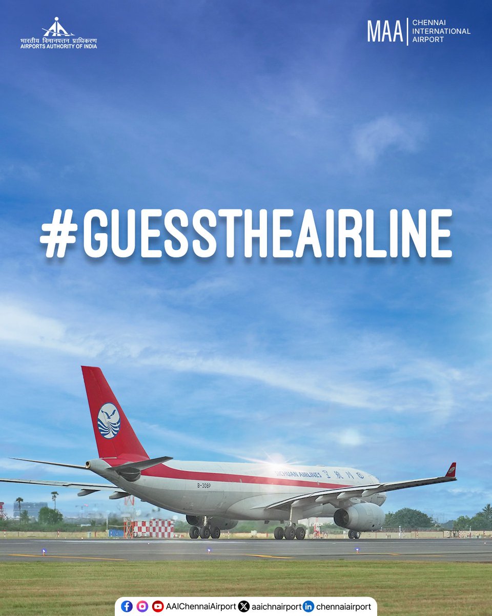 aaichnairport's tweet image. Guess the Airline challenge! Can you identify the carrier from this photo? Put your aviation knowledge to the test and join the fun!

#ChennaiAirport #AviationGeeks #avgeek #AAIAirports #GuessTheAirline

@MoCA_GoI | @AAI_Official