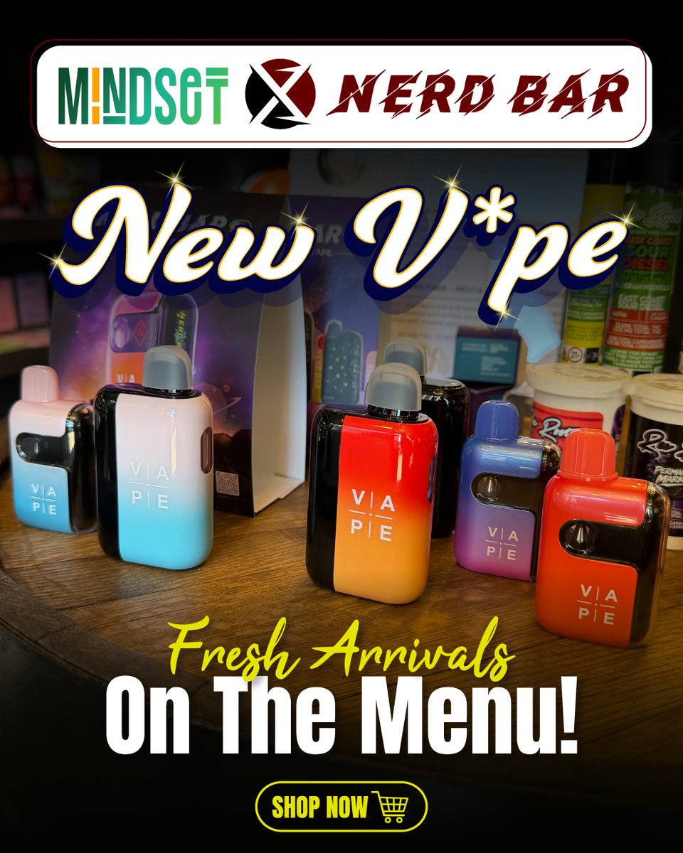 mindsetshop_ny's tweet image. The all-new v*pe from Mindset X Nerd Bar is here! 🎉

Elevate your experience with top-tier flavor and performance. 💨🔥

🛒 Grab yours now!

#FreshDrop #NerdBar #ShopNow #FlavorExplosion #tarrytownny #mindsettarrytown #tarrytown #Mindset