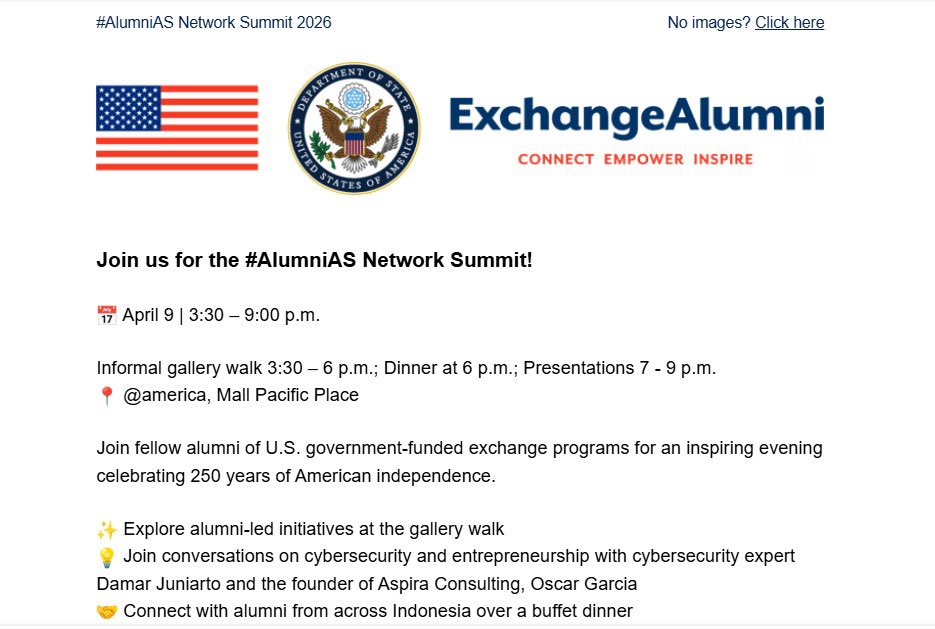 oomdamar's tweet photo. I will be speaking at #AlumniAS Network Summit 2026
π
April 9, 2026Β
7 - 9 p.m.Β
π @america, Mall Pacific Place
π‘ Join conversations on cybersecurity and entrepreneurship with cybersecurity expert Damar Juniarto and the founder of Aspira Consulting, Oscar Garcia https://t.co/QacRAANS2l
