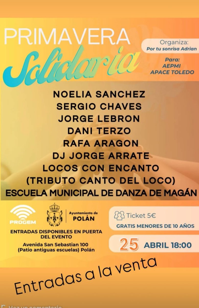 AEPMI's tweet photo. #Polan Primavera solidaria 💝🌻🌸 organiza Por tu sonrisa Adrián a beneficio de Aspace Toledo y AEPMI 
#enfermedadesmitocondriales #AEPMI #Toledo #evento https://t.co/7oTDLKTcNW