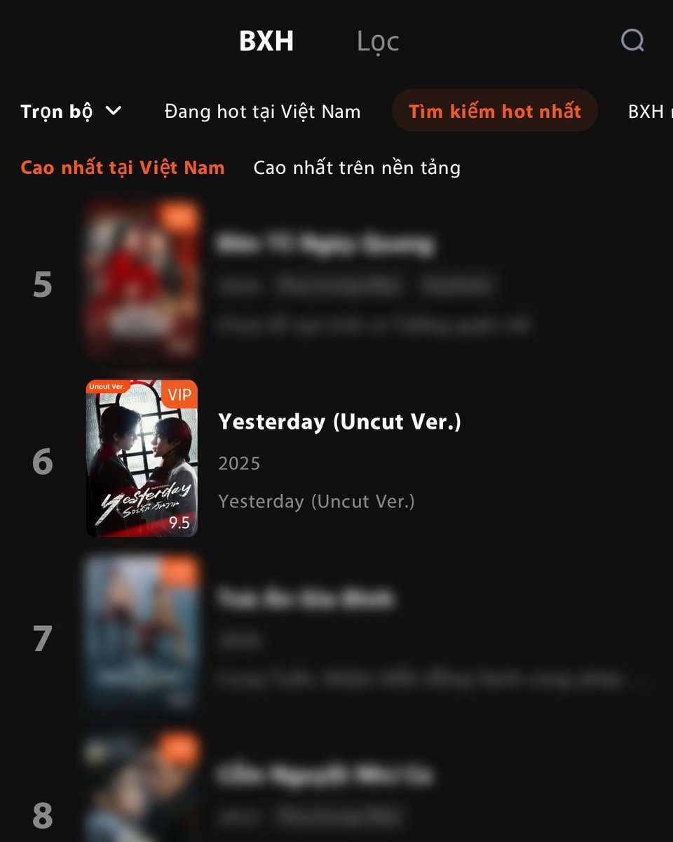 FePruary0212's tweet photo. 260408 #YesterdayFinalEP WeTV real-time ranking chart
#2 Vietnam hot 🇻🇳
#6 Vietnam top search
#YesterdayTheSeries
#Yesterdayรอยรักวันวาน https://t.co/aZxCe6u87k