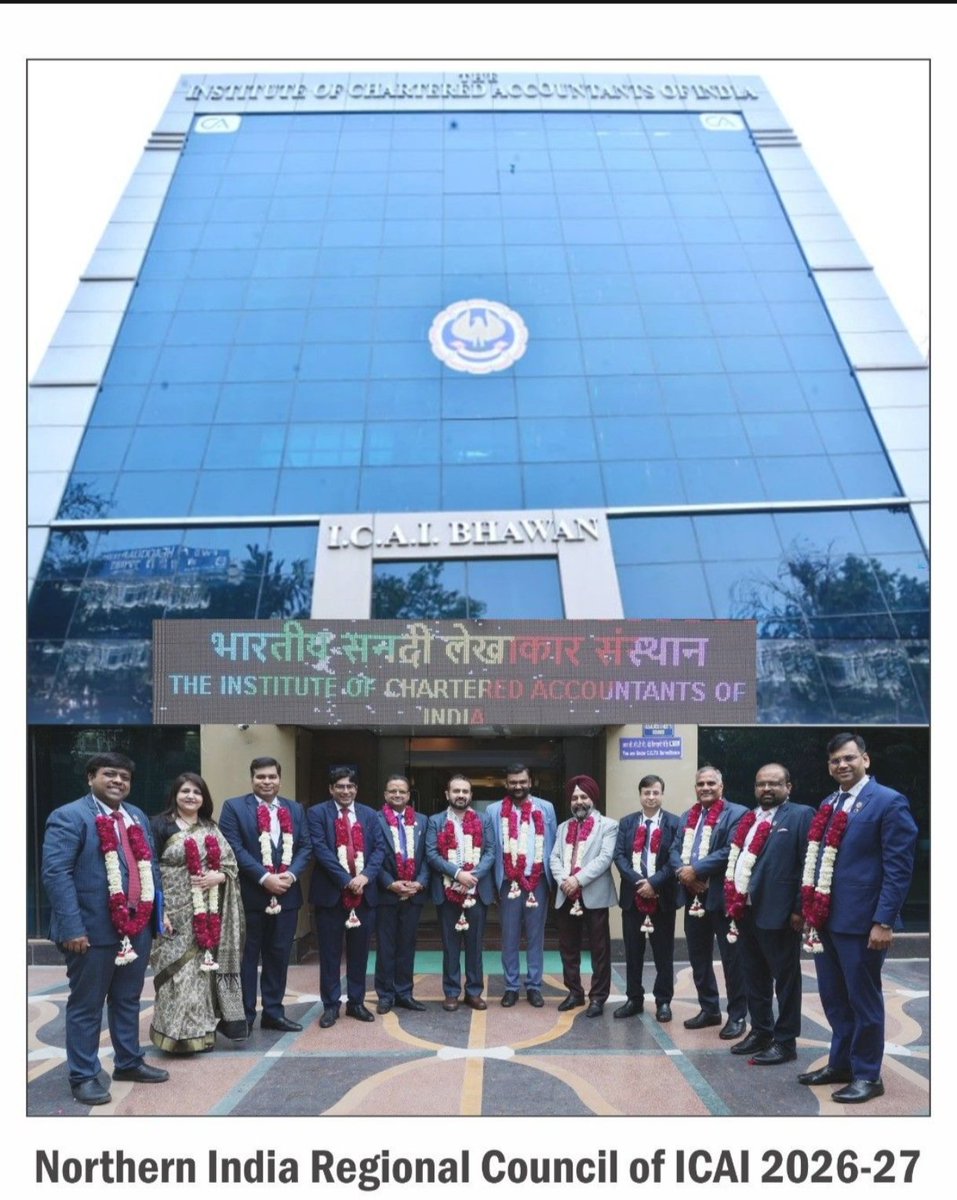 CANITINCHAWLA's tweet image. The Northern India Regional Council (NIRC) of the Institute of Chartered Accountants of India is pleased to announce the newly elected office bearers for the year 2026-27.

At the 73rd Meeting (1st of 2026-27) of the 25th Northern India Regional Council of ICAI.

#NIRC
#ICAI