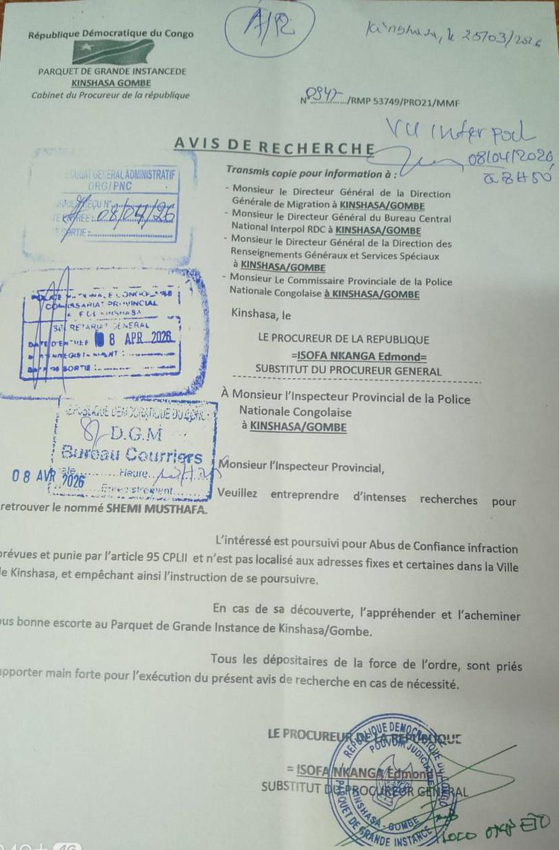 ebalemozindo's tweet image. #RDC: #JUSTICE. 

Le représentant de la société Gulf first shipping  à Kinshasa monsieur SHEMI MUSTAPHA  est activement recherché par la justice congolaise . 
Il sied de rappeler que cette société basée à Dubaï dont l'une des succursales est à Kinshasa a appauvri plusieurs