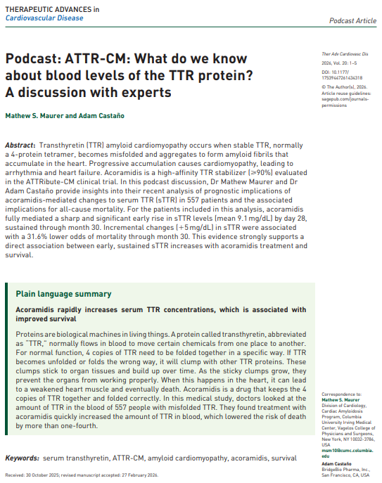 Therapeutic Advances in Cardiovascular Disease tweet media
