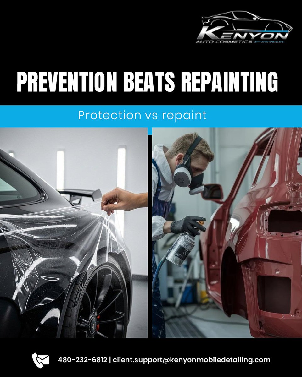 kenyondetailing's tweet image. Sun, road debris, and contaminants slowly destroy factory paint. Protective coatings stop damage early, saving thousands in repaint costs and preserving your car’s original finish.

Visit Now- kenyonmobiledetailing.com

#paintprotection #carcare #autodetailing #cardetailing