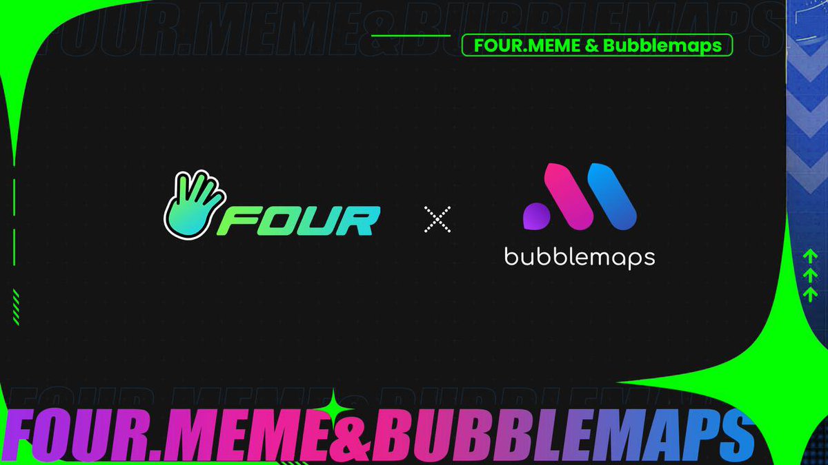 fourdotmemezh's tweet photo. We’re excited to announce a strategic partnership with @bubblemaps 🤝

Bubblemaps is now integrated into https://t.co/P50JGo73zK as our official bubble map provider — bringing deeper on-chain transparency directly into the trading experience.

See the flow. Understand the holders. Trade with clarity.