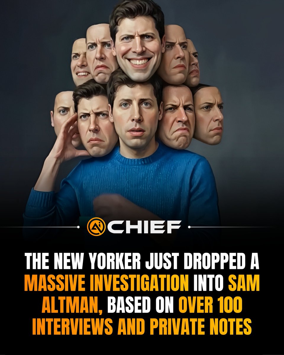 This wasn’t supposed to go public.

The New Yorker’s investigation into Sam Altman reveals power struggles, safety concerns, and internal trust issues inside OpenAI.

Bigger question: who controls AI at scale? 👀 

Comment “report” &amp; I’ll share the full investigation.