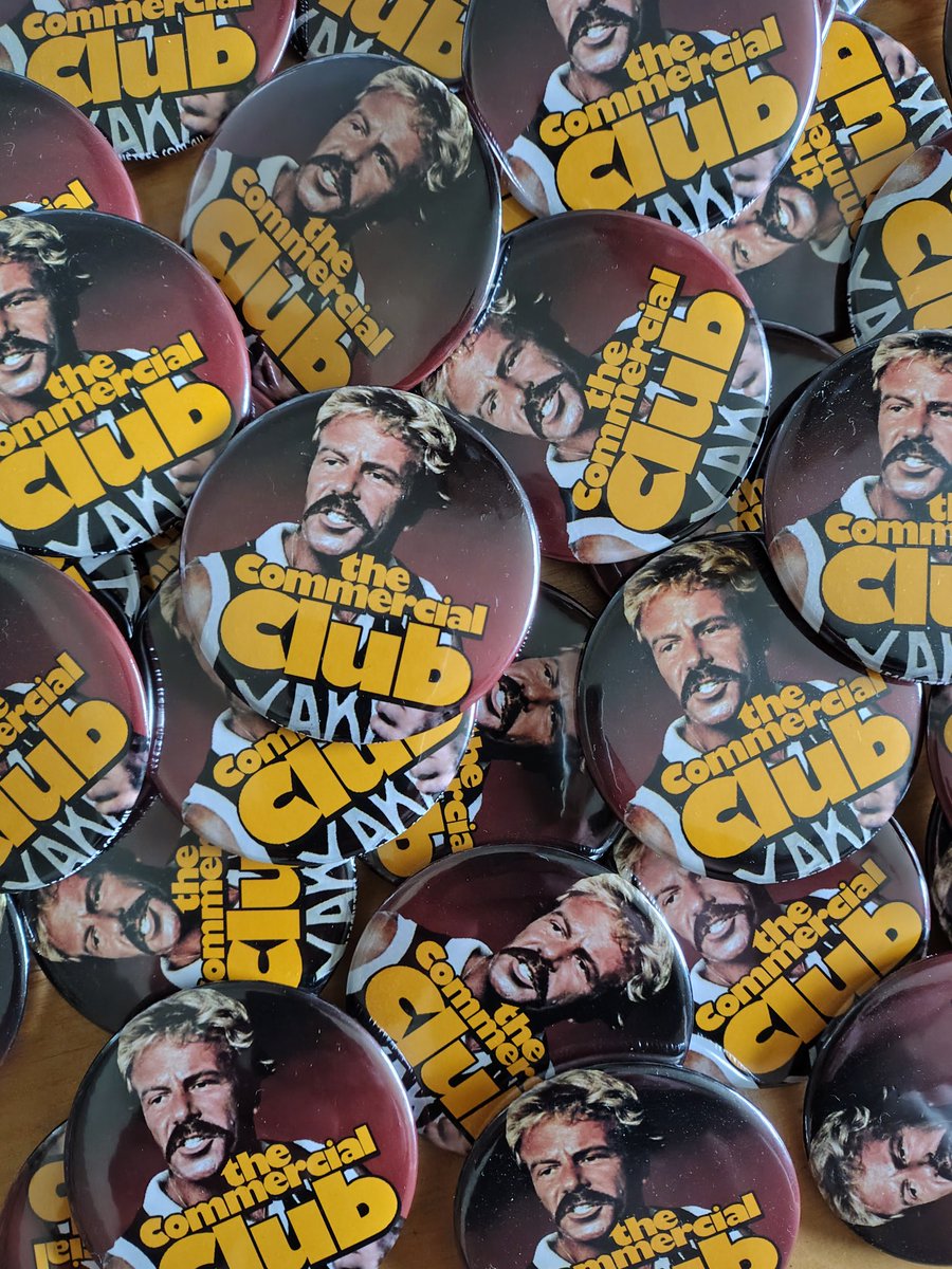 LeagueTees's tweet photo. At the @CommercialClub for one last beer. We banged out some more badges - drop by and say hi before the #lastlap on Sunday https://t.co/9ouDCopbYD