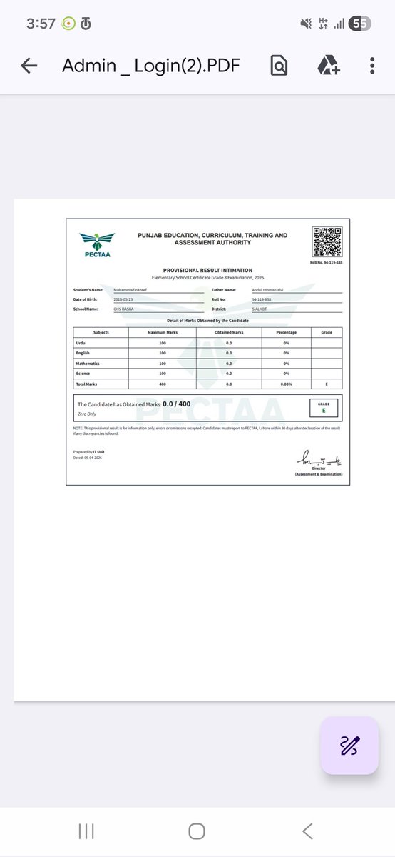 asaddhillow's tweet photo. @MaryamNSharif @pectaa, @SchoolEduPunjab Please explain about marks obtained,  I checked bundle of roll numbers, all showing ZERO OBTAINED marks. https://t.co/sg5NPqwC3b