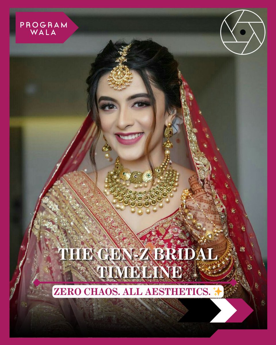 program_wala's tweet image. Main character energy only. 💅 Here is your zero-chaos timeline to planning the ultimate modern wedding.

Book – Makeup Artist, Hair Stylist, Mehndi Artists and many other vendors .

DM / call on 8400128910
Visit- programwala.com

#IndianWedding #BridalGlow #BridalEntry
