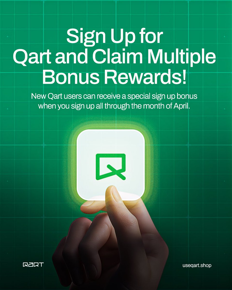useqart's tweet photo. Signing up on Qart this April comes with a little something extra!

•Marketing credits to help you reach more customers.
•Free logistics to take the pressure off delivery for your customers.
•Cash rewards straight to your wallet; all from the moment you get started.

Click the link https://t.co/1K9QHi2rY2 to get started and claim your advantage today! 😊