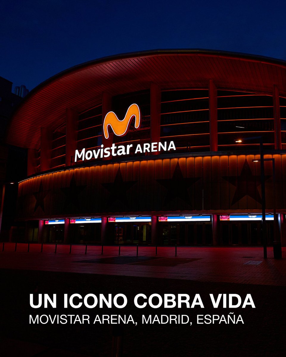 LedvanceSpain's tweet photo. El Movistar Arena, uno de los recintos más emblemáticos de Madrid, cobra una nueva dimensión con su iluminación de fachada.​

​👉 Lee el artículo completo: https://t.co/RaEzbF22Jv 

#LEDVANCE #IluminaciónProfesional #LightingDesign #Arquitectura
#EficienciaEnergética https://t.co/ygFYcfg30h