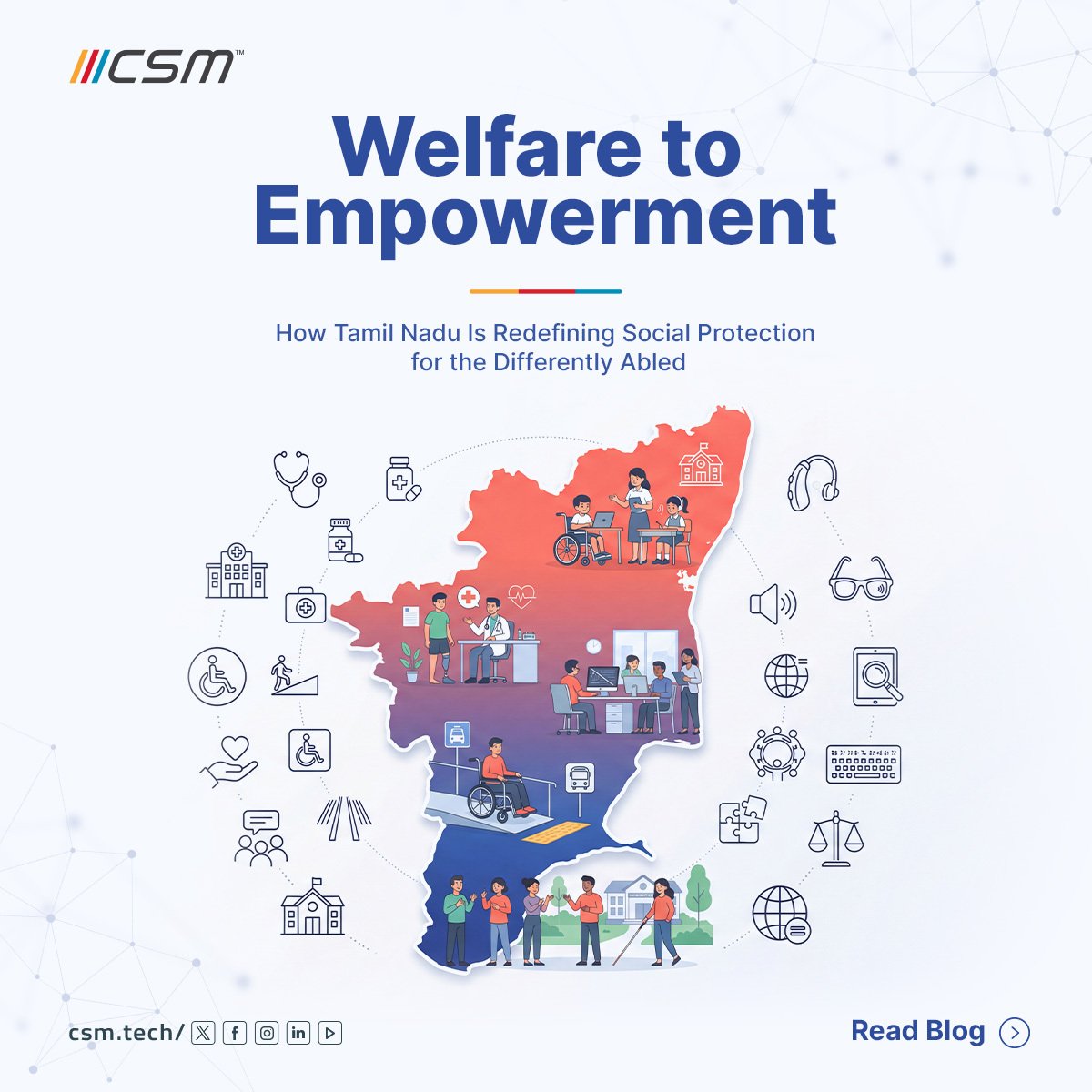 From waiting in queues to receiving proactive support, Tamil Nadu is transforming how welfare reaches the differently abled.

Read the blog: :link: csm.tech/blog-details/w…

#CSM #SmartGovernance #Inclusion #DigitalIndia #SocialInnovation