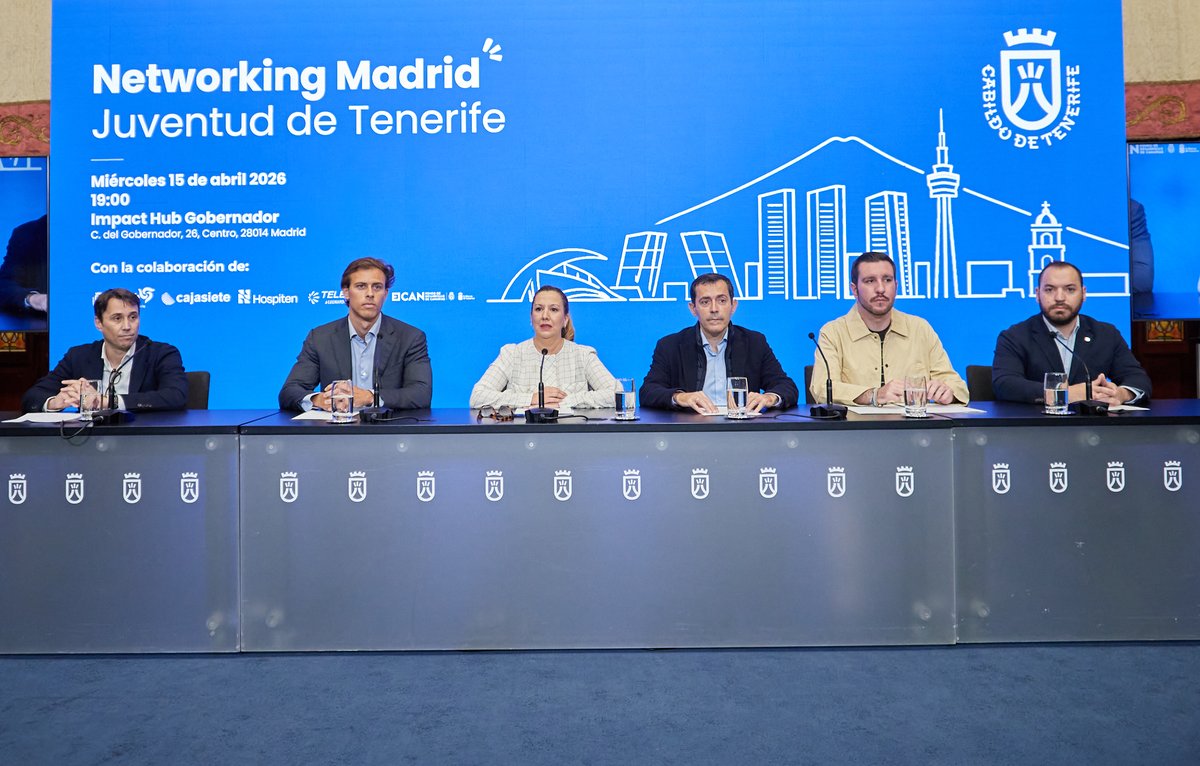 CabildoTenerife's tweet image. 👱‍♀️👱‍♂️ #JUVENTUD #INNOVACIÓN 𝗘𝗹 𝗖𝗮𝗯𝗶𝗹𝗱𝗼 𝗱𝗲 𝗧𝗲𝗻𝗲𝗿𝗶𝗳𝗲 𝗰𝗼𝗻𝗲𝗰𝘁𝗮 𝗲𝗻 𝗠𝗮𝗱𝗿𝗶𝗱 𝗲𝗹 𝘁𝗮𝗹𝗲𝗻𝘁𝗼 𝗷𝗼𝘃𝗲𝗻 𝘁𝗶𝗻𝗲𝗿𝗳𝗲𝗻̃𝗼 𝗰𝗼𝗻 𝗹𝗮𝘀 𝗼𝗽𝗼𝗿𝘁𝘂𝗻𝗶𝗱𝗮𝗱𝗲𝘀 𝗱𝗲 𝗲𝗺𝗽𝗿𝗲𝘀𝗮𝘀 𝗱𝗲 𝗹𝗮 𝗶𝘀𝗹𝗮.

👉 Para organizar, 𝗮𝗰𝘁𝗶𝘃𝗮𝗿 𝘆