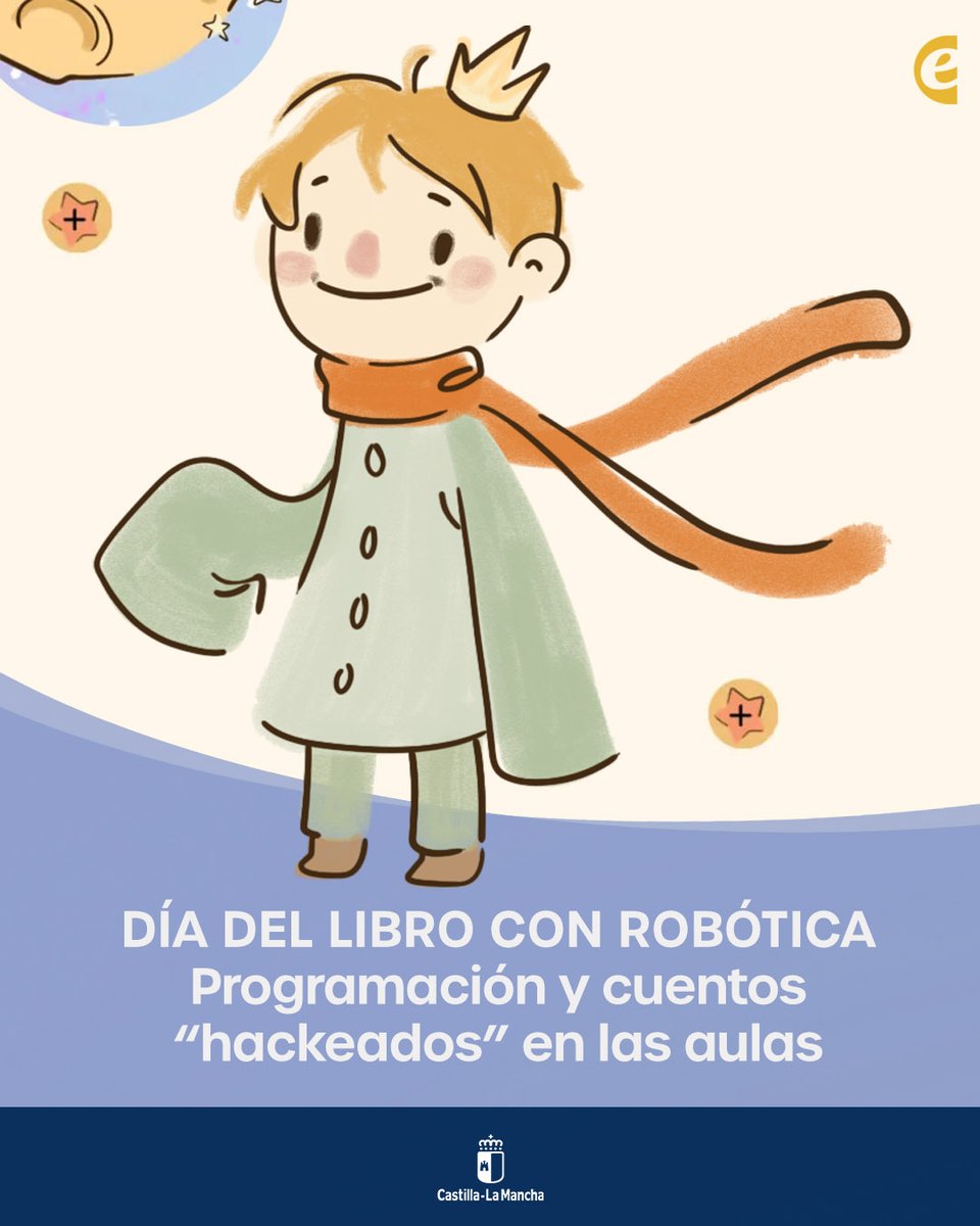 educajccm's tweet image. ℹ️ El próximo 23 de abril en #CLM, el #díadellibro se transforma en una experiencia 4.0 a través de una propuesta impulsada por el Servicio de Innovación Educativa que conecta la lectura con el pensamiento computacional, la robótica y la programación.
➡️ educacion.castillalamancha.es/actualidad/cas…