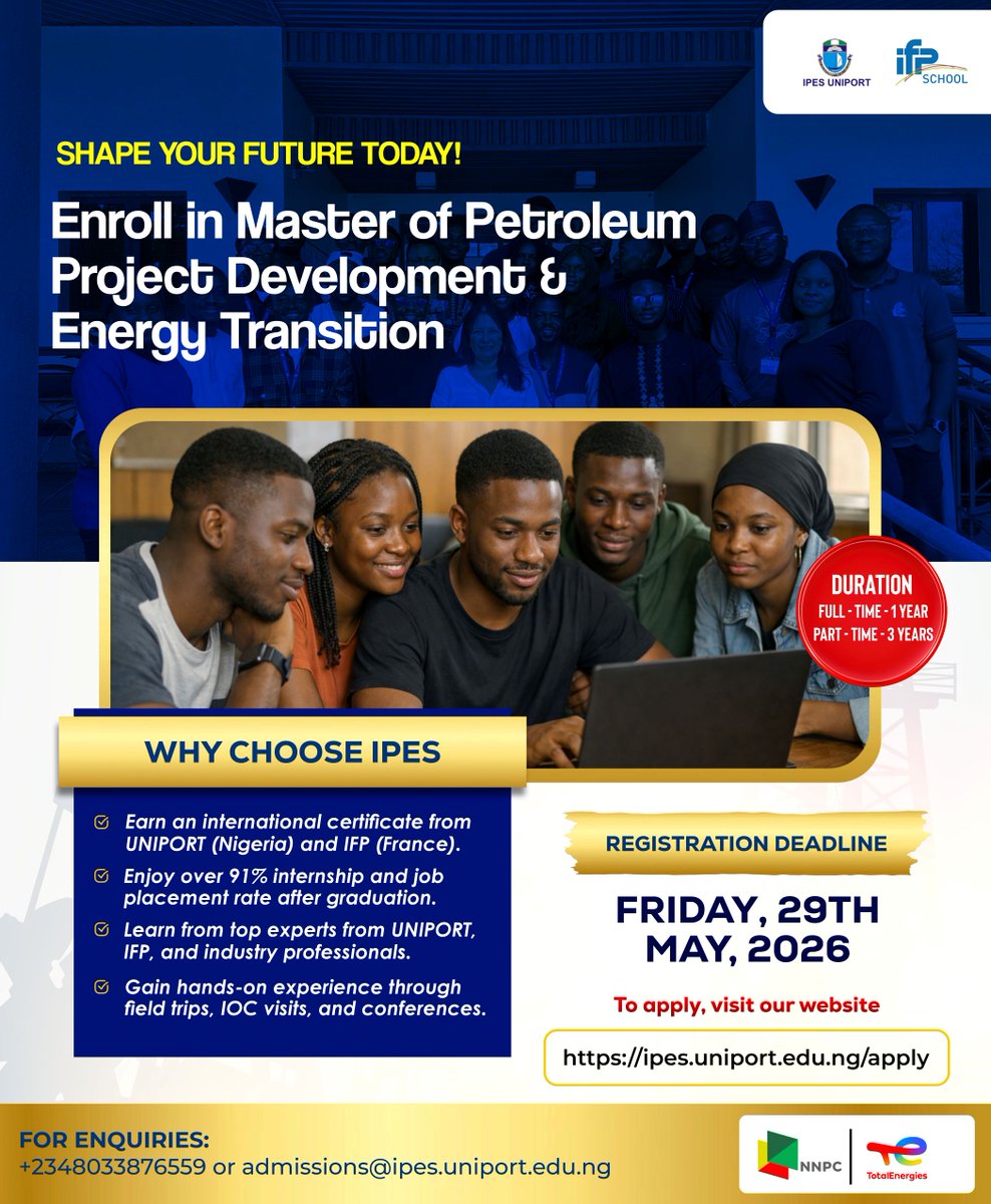 Institute of Petroleum and Energy Studies, Uniport tweet media